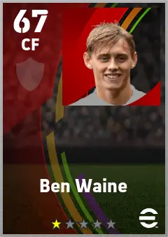 Ben Waine eFootball 2026 player card — 67 OVR CF
