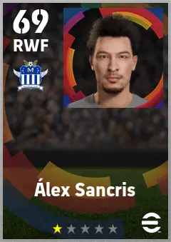Alex Sancris eFootball 2026 player card — 69 OVR RWF