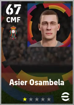 Asier Osambela eFootball 2026 player card — 67 OVR CMF