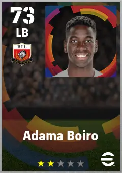 Adama Boiro eFootball 2026 player card — 73 OVR LB