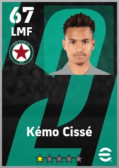 Kemo Cisse eFootball 2026 player card — 67 OVR LMF