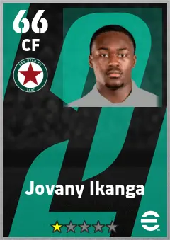 Jovany Ikanga eFootball 2026 player card — 66 OVR CF