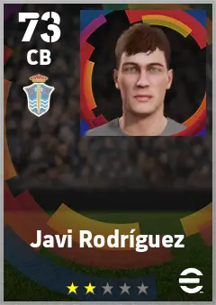 Javi Rodriguez eFootball 2026 player card — 73 OVR CB