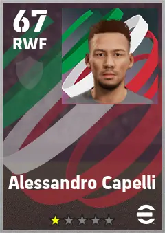 Alessandro Capelli eFootball 2026 player card — 67 OVR RWF