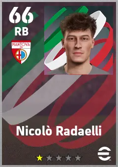Nicolo Radaelli eFootball 2026 player card — 66 OVR RB