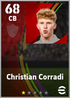 Christian Corradi eFootball 2026 player card — 68 OVR CB