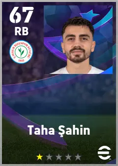 Taha Sahin eFootball 2026 player card — 67 OVR RB