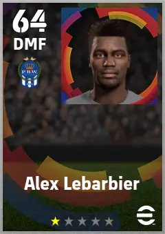 Alex Lebarbier eFootball 2026 player card — 64 OVR DMF