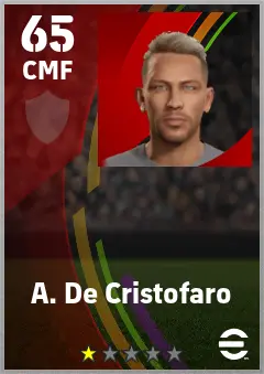 A. De Cristofaro eFootball 2026 player card — 65 OVR CMF