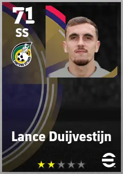 Lance Duijvestijn eFootball 2026 player card — 71 OVR SS