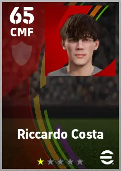 Riccardo Costa eFootball 2026 player card — 65 OVR CMF