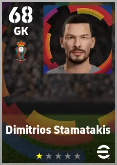 Dimitrios Stamatakis eFootball 2026 player card — 68 OVR GK