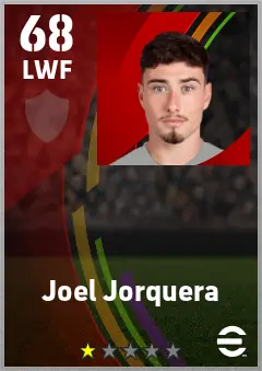 Joel Jorquera eFootball 2026 player card — 68 OVR LWF