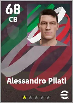 Alessandro Pilati eFootball 2026 player card — 68 OVR CB