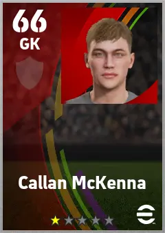 Callan McKenna eFootball 2026 player card — 66 OVR GK