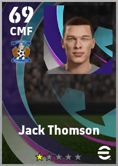 Jack Thomson eFootball 2026 player card — 69 OVR CMF