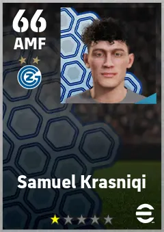 Samuel Krasniqi eFootball 2026 player card — 66 OVR AMF