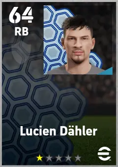 Lucien Dahler eFootball 2026 player card — 64 OVR RB