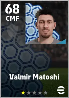 Valmir Matoshi eFootball 2026 player card — 68 OVR CMF