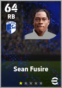 Sean Fusire eFootball 2026 player card — 64 OVR RB