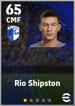 Rio Shipston eFootball 2026 player card — 65 OVR CMF
