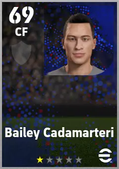 Bailey Cadamarteri eFootball 2026 player card — 69 OVR CF