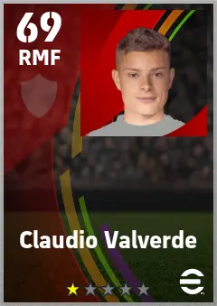 Claudio Valverde eFootball 2026 player card — 69 OVR RMF