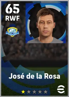 Jose de la Rosa eFootball 2026 player card — 65 OVR RWF
