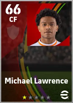 Michael Lawrence eFootball 2026 player card — 66 OVR CF