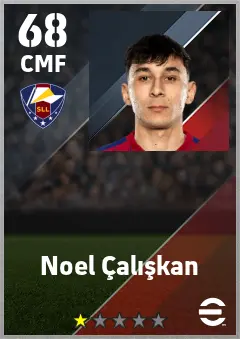 Noel Caliskan eFootball 2026 player card — 68 OVR CMF