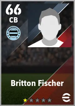 Britton Fischer eFootball 2026 player card — 66 OVR CB