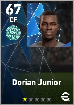 Dorian Junior eFootball 2026 player card — 67 OVR CF