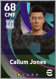 Callum Jones eFootball 2026 player card — 68 OVR CMF