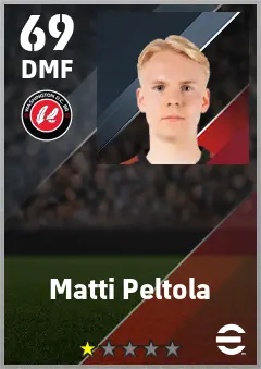Matti Peltola eFootball 2026 player card — 69 OVR DMF