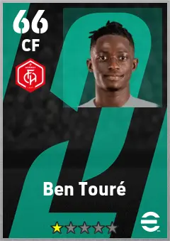 Ben Toure eFootball 2026 player card — 66 OVR CF