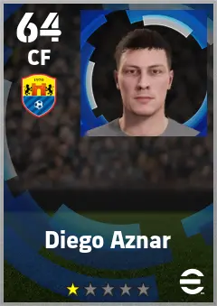 Diego Aznar eFootball 2026 player card — 64 OVR CF