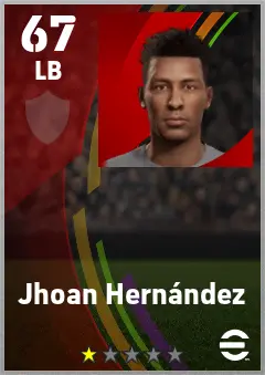 Jhoan Hernandez eFootball 2026 player card — 67 OVR LB