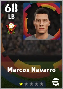 Marcos Navarro eFootball 2026 player card — 68 OVR LB