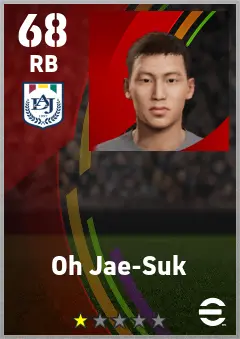 Oh Jae-Suk eFootball 2026 player card — 68 OVR RB
