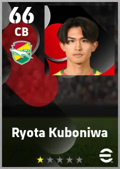Ryota Kuboniwa eFootball 2026 player card — 66 OVR CB