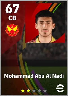 Mohammad Abu Al Nadi eFootball 2026 player card — 67 OVR CB