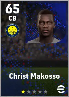 Christ Makosso eFootball 2026 player card — 65 OVR CB