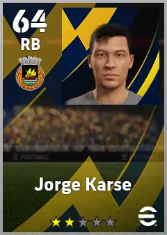 Jorge Karse eFootball 2026 player card, 64 OVR RB