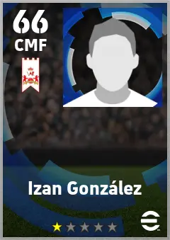 Izan Gonzalez eFootball 2026 player card — 66 OVR CMF