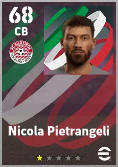 Nicola Pietrangeli eFootball 2026 player card — 68 OVR CB