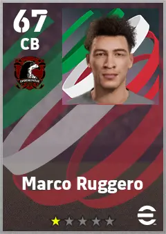 Marco Ruggero eFootball 2026 player card — 67 OVR CB