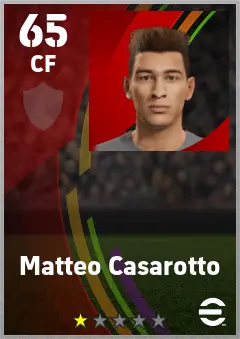 Matteo Casarotto eFootball 2026 player card — 65 OVR CF