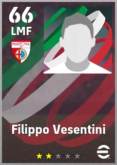 Filippo Vesentini eFootball 2026 player card, 66 OVR LMF