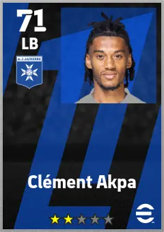 Clement Akpa eFootball 2026 player card — 71 OVR LB