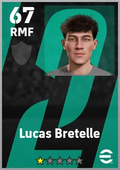 Lucas Bretelle eFootball 2026 player card — 67 OVR RMF